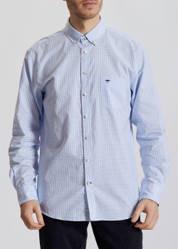 Белая рубашка Fynch-Hatton в голубую клетку, фото